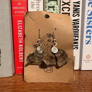 Unique Turkey Tail Mushroom Earrings